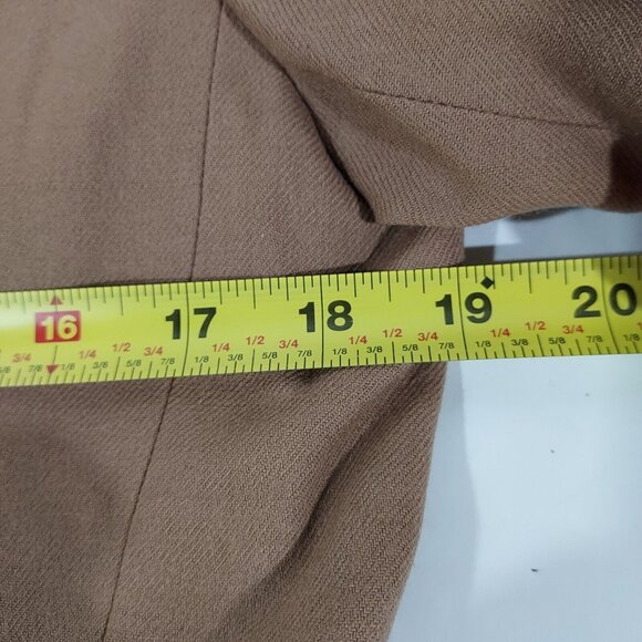 EVAN-PICONE 1980's 4 Button Carmel Long Length Blazer Shoulder Pads Made In USA - Picture 10 of 16